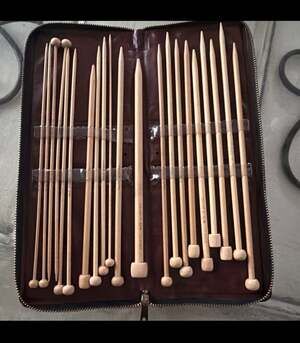 Mixed Lot Clover Takumi Bamboo Single Pointed Knitting Needle Set with Zip case
